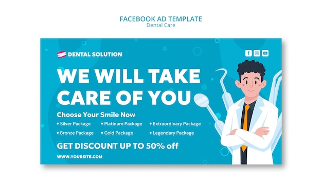 Free PSD dental care template design