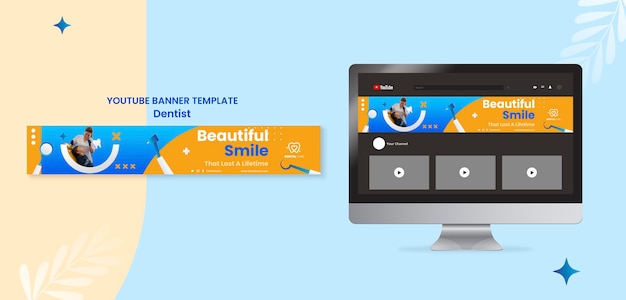 Dental care youtube banner template