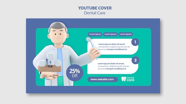 Free PSD dental care youtube cover template