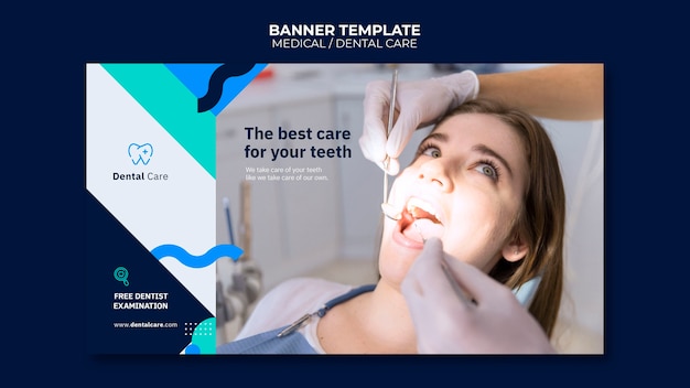 Free PSD dental examination banner template