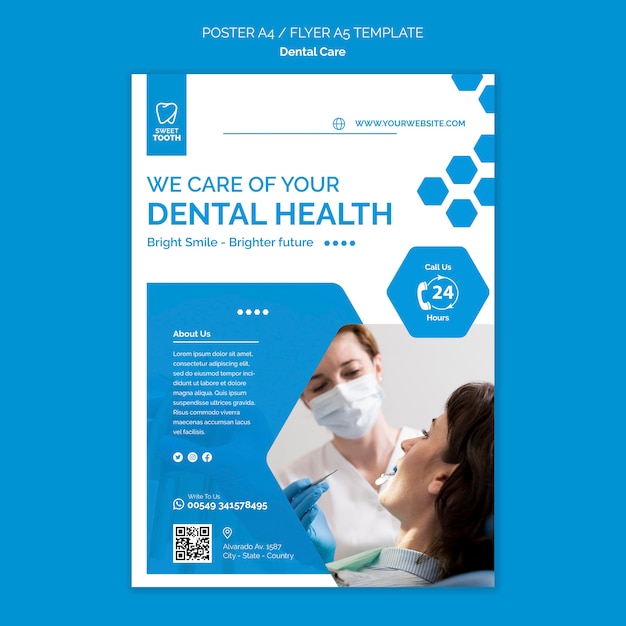 Dental health flyer template