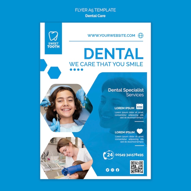 Dental healthcare flyer template