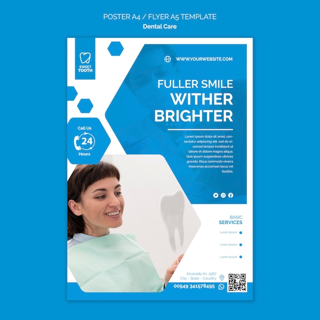 Dental healthcare flyer template