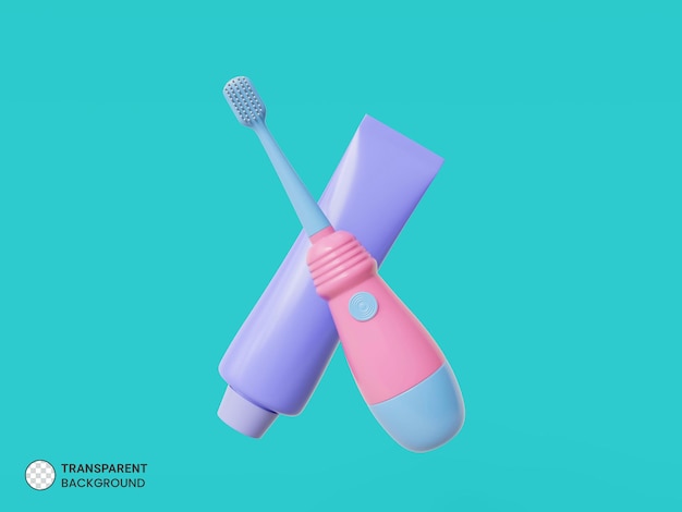 Free PSD dental toothbrush icon isolated 3d render illustration