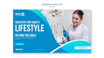 Dentist banner template concept