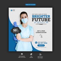 Free PSD dentist and dental care social media banner template