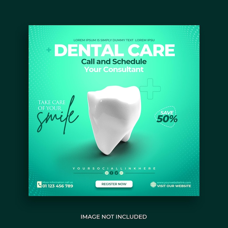 Free PSD dentist and health care social media and banner template