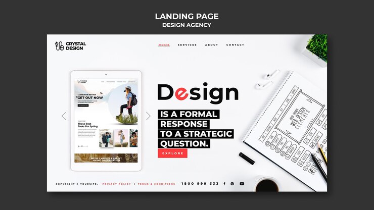 Free PSD design agency landing page