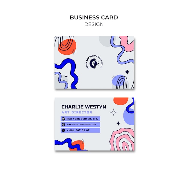 Бесплатный PSD Дизайн шаблона визитной карточки