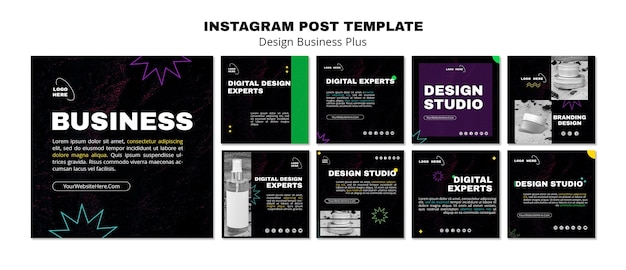 無料PSD ビジネスinstagram投稿テンプレートをデザインする