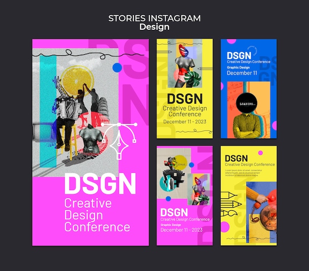 Free PSD design concept instagram stories