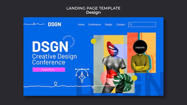Free PSD design concept landing page