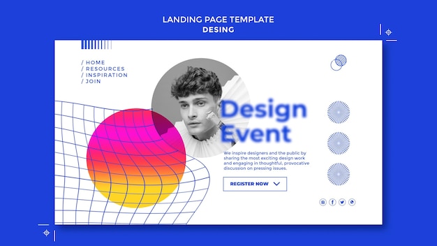 Free PSD design event landing page template