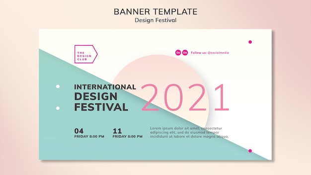 PSD gratuito modello di banner festival di design