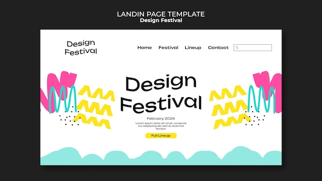 PSD gratuito modello di pagina di destinazione del festival di design