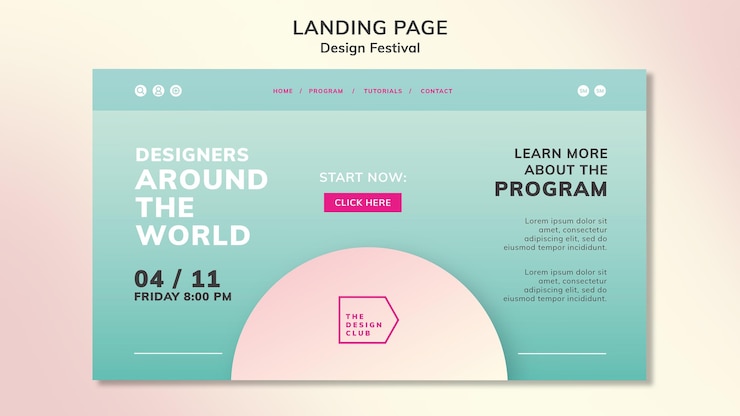 Free PSD design festival landing page