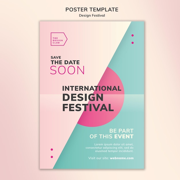 PSD gratuito modello di poster del festival di design