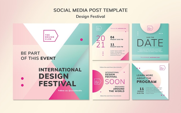 Design festival social media posts