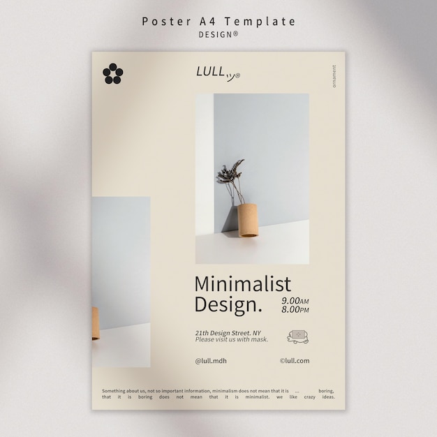 PSD gratuito modello di poster interno di design