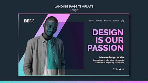 Free PSD design landing page template