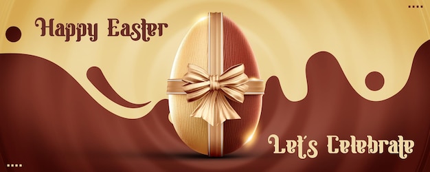 Free PSD design social media banner happy easter let's celebrate