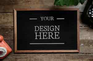 Free PSD design space on black board