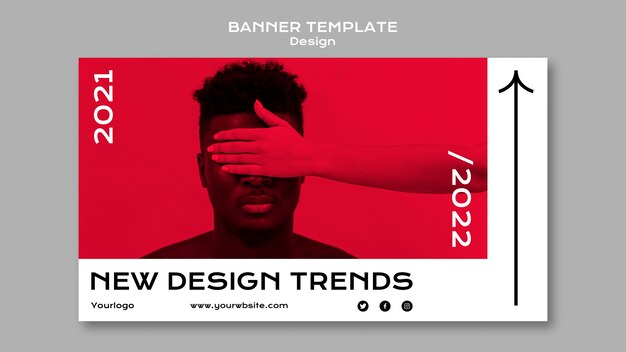 PSD gratuito modello di banner di tendenze di design