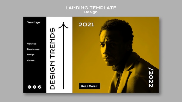 Free PSD design trends landing page template