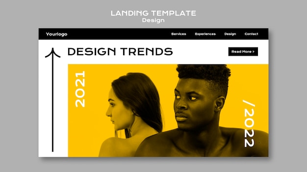 Free PSD design trends landing page template