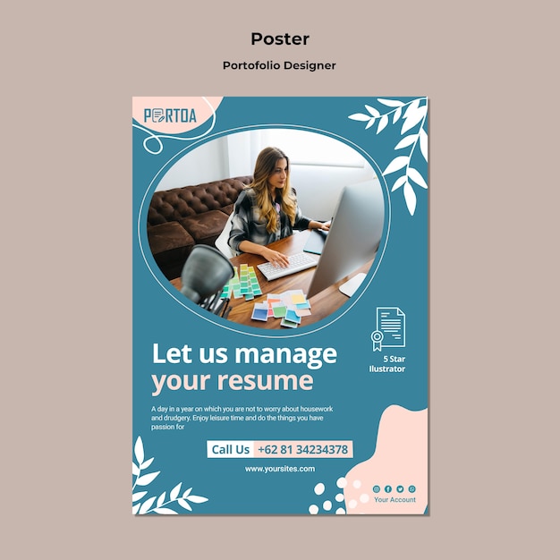 Designer portfolio poster template