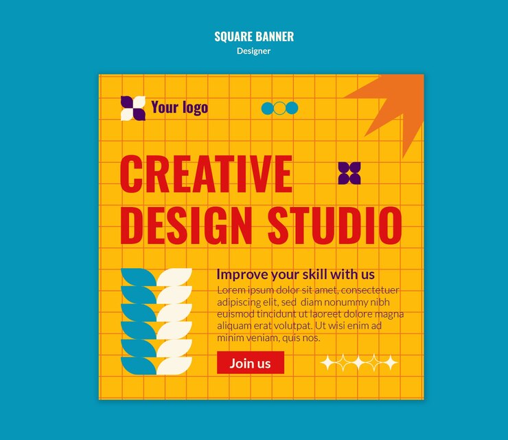 Free PSD designer square banner template design