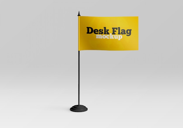 Download Premium Vector Realistic Table Flag Blank White Identiy Flag For Branding Empty Flag Mockup For Corporate Promotion And Office Identity