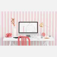 Free PSD desktop scene mock up