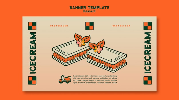 Free PSD dessert banner template