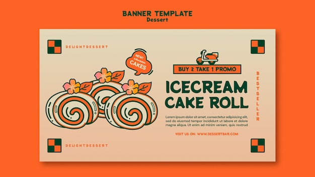 Free PSD dessert banner template