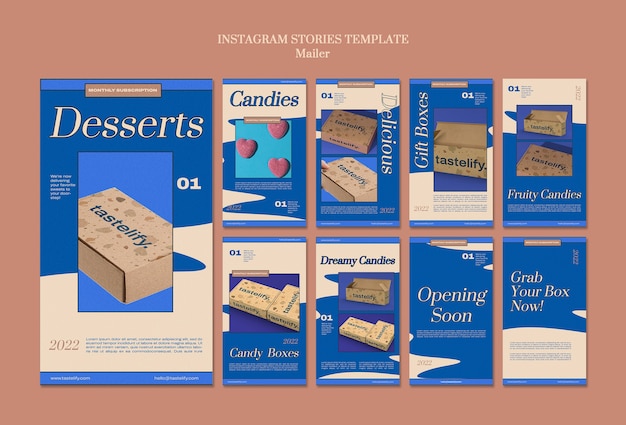 Desserts concept instagram stories template