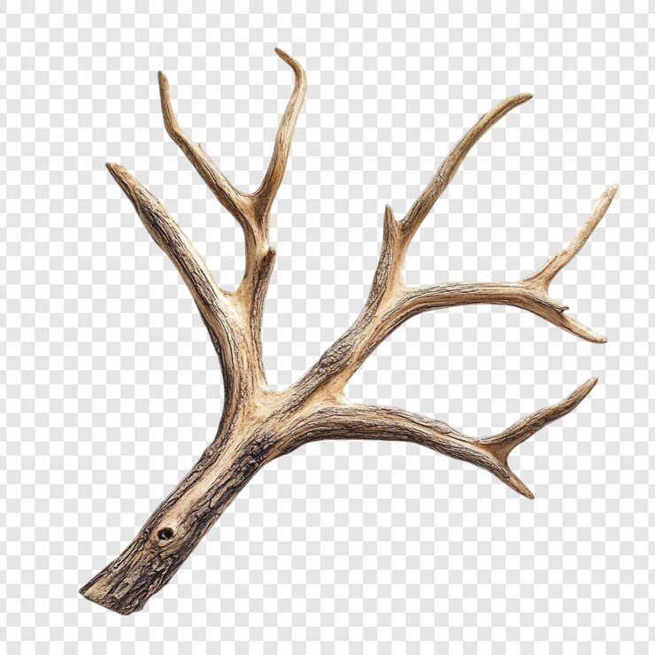 Free PSD detailed closeup of a single antelope antler branch