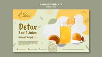 Free PSD detox juice concept banner template