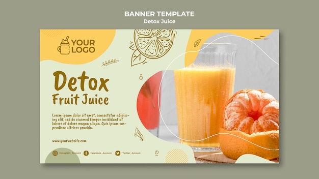 Detox juice concept banner template