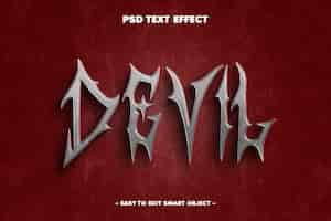 Free PSD devil horror text effect