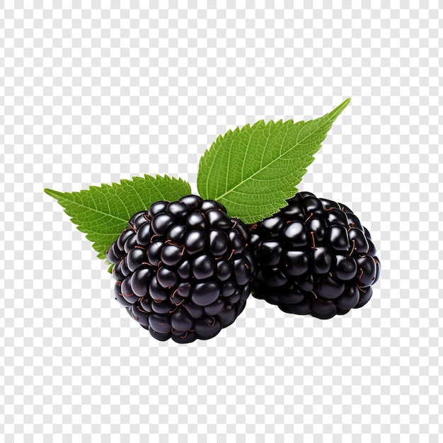 Dewberry fruits isolated on transparent background