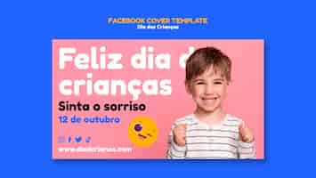 無料PSD dia das criancas お祝いソーシャル メディアの表紙のテンプレート