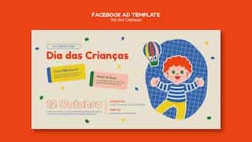 Free PSD dia das criancas celebration social media promo template