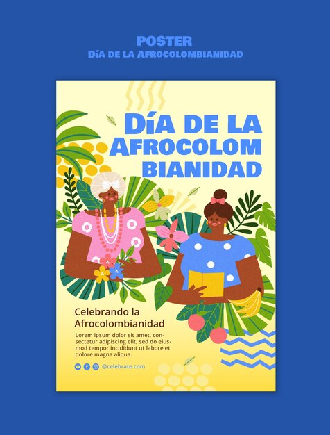 Día de la afrocolombianidad celebration template