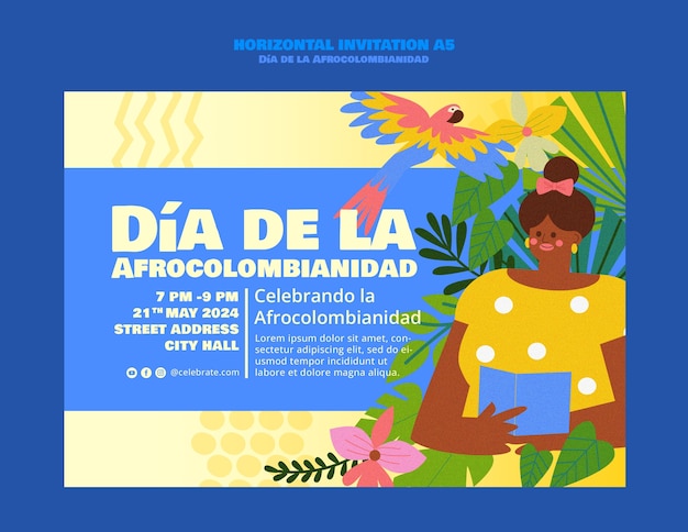 Día de la afrocolombianidad celebration template