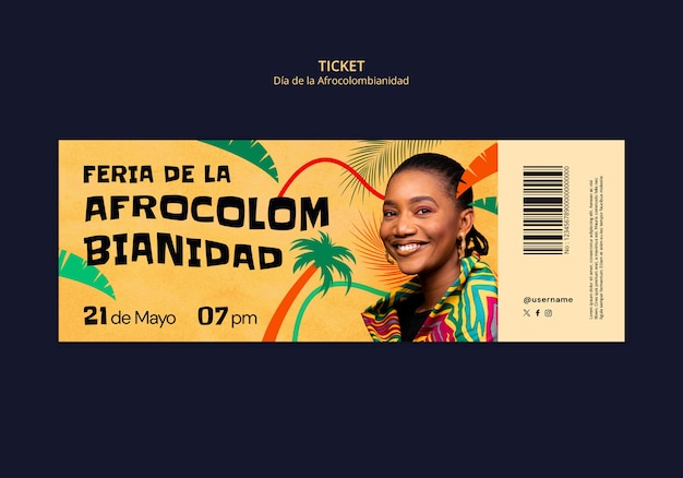 Free PSD dia de la afrocolombianidad template design