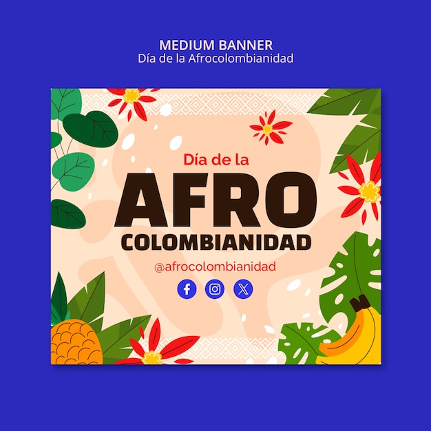 Dia de la afrocolombianidad дизайн шаблона