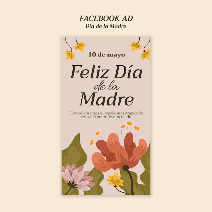 Бесплатный PSD дизайн шаблона dia de la madre