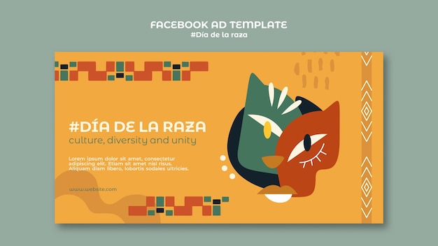 PSD gratuito template di facebook per la celebrazione di dia de la raza