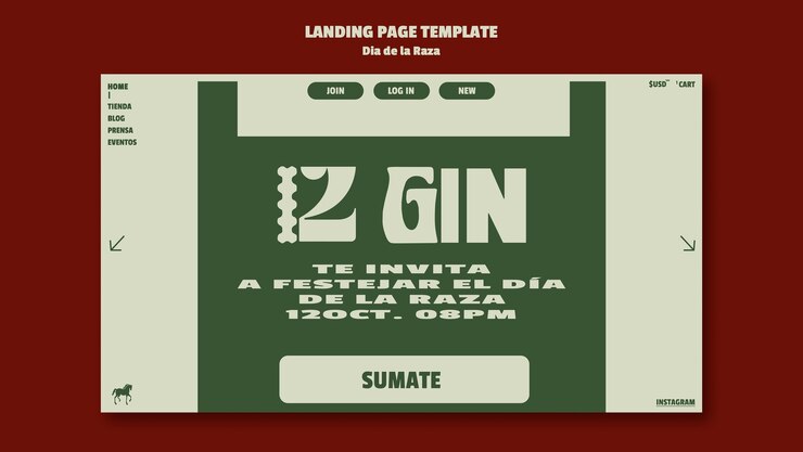 मुफ़्त PSD dia de la raza celebration landing page